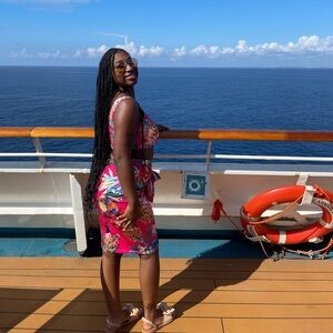 Pink floral colored two piece skirt set